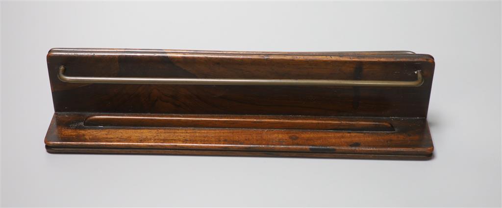 A Regency rosewood letter rack or menu holder, length 25cm